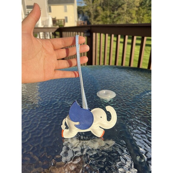 NEW Adorable Elephant Luggage Tag, Keychain & Bag Charm – White & Blue - Picture 6 of 7